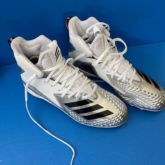 Adidas FREAK VON Mid Football Cleats White/Silver Mens Size 9.5-11 - Picture 7 of 7
